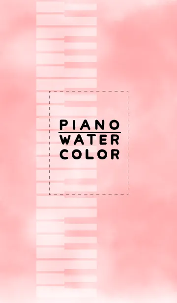 [LINE着せ替え] ピアノの鍵盤 水彩（ピンク）の画像1