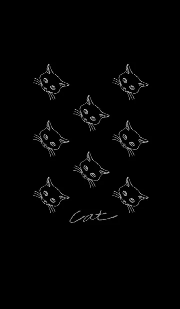 [LINE着せ替え] CAT -ブラックの画像1