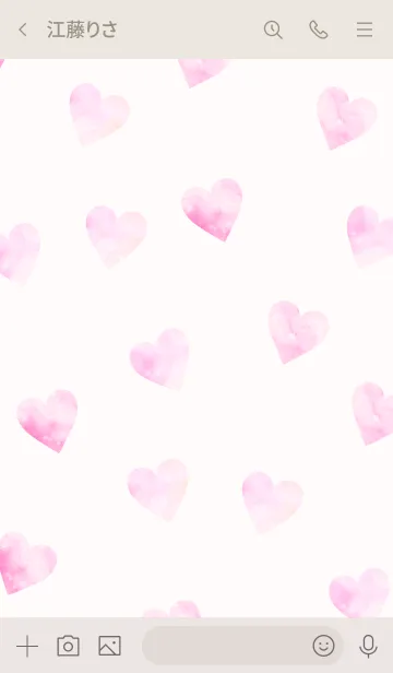 [LINE着せ替え] Watercolor Heart -PINKBEIGE- 2の画像3