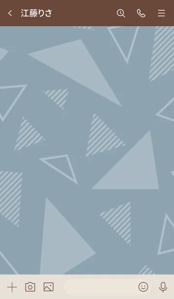 [LINE着せ替え] シンプル 白三角 ブルー3の画像3