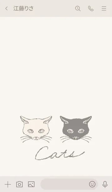 [LINE着せ替え] CATS -シングルホワイトベージュの画像3
