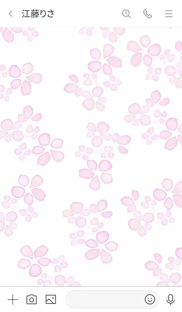 [LINE着せ替え] 水彩透明フラワー・穏やかピンクの画像3