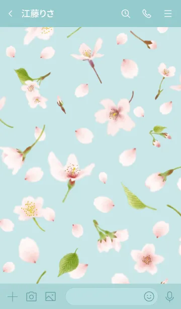 [LINE着せ替え] こぼれ桜〈 水色 〉の画像3