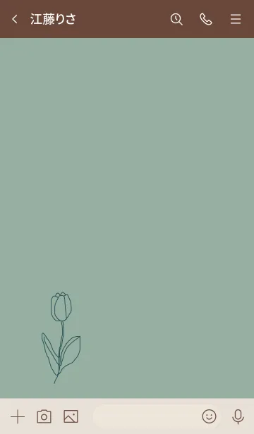 [LINE着せ替え] art tulip (green beige)の画像3