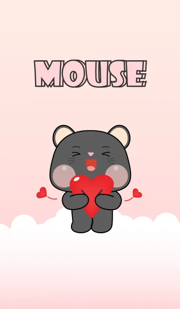 [LINE着せ替え] Black Mouse With Love Theme (JP)の画像1