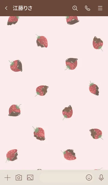 [LINE着せ替え] 苺チョコ -ピンク-の画像3