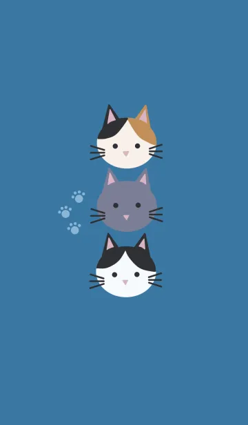 [LINE着せ替え] シンプル・ねこ/blueの画像1