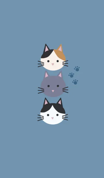 [LINE着せ替え] シンプル・ねこ/blue grayの画像1