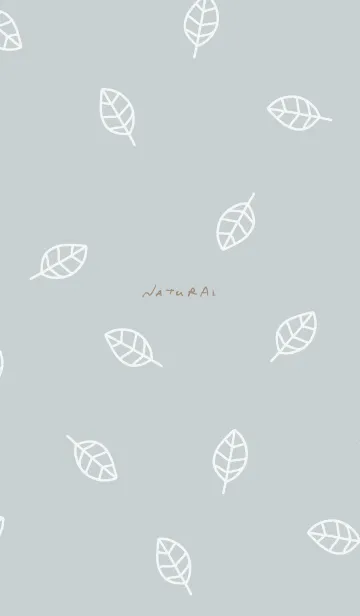 [LINE着せ替え] 白い葉っぱ ブルー5の画像1