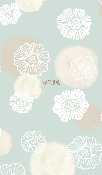 [LINE着せ替え] 花と水彩丸 ベージュ16の画像1