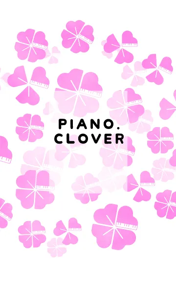 [LINE着せ替え] ピアノのシンプルなクローバー（ピンク）の画像1