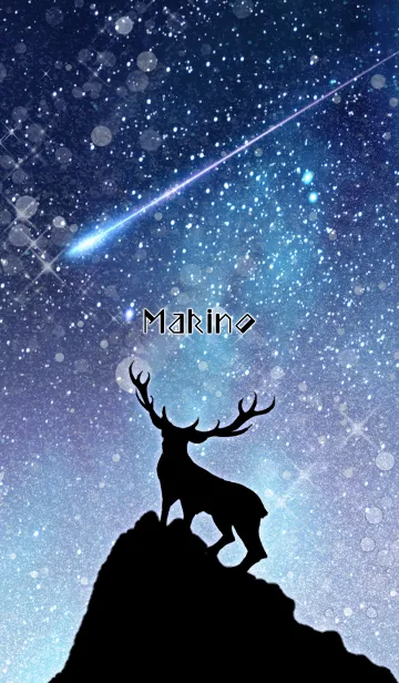 [LINE着せ替え] まきの用雪降る星空を見上げるトナカイの画像1