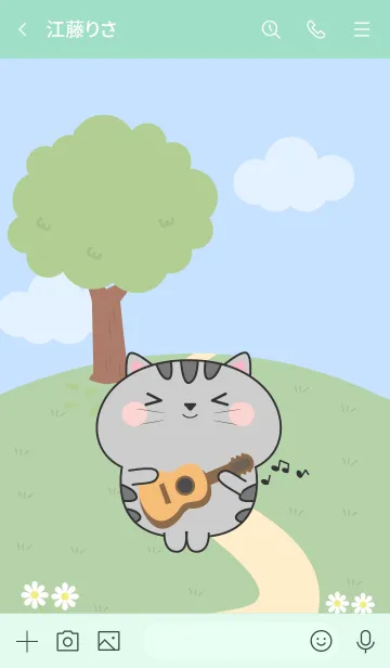 [LINE着せ替え] Love Emotions Grey Cat Theme (JP)の画像3