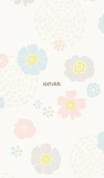 [LINE着せ替え] ナチュラル 花と渦巻き23の画像1