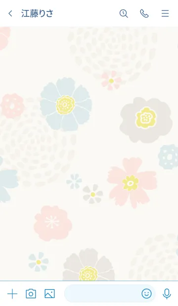 [LINE着せ替え] ナチュラル 花と渦巻き23の画像3