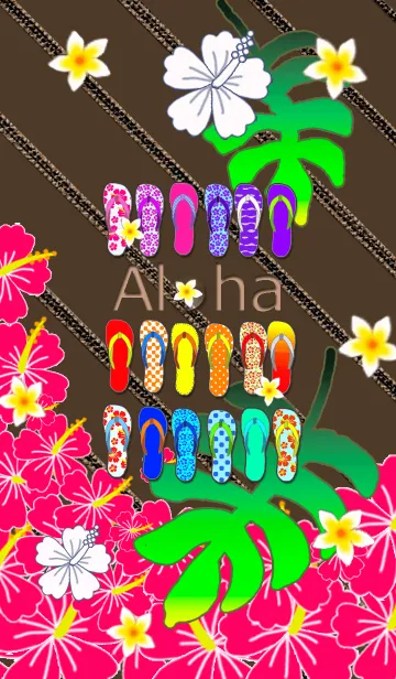 [LINE着せ替え] カラフル虹色♡ハワイ＊ALOHA+177の画像1