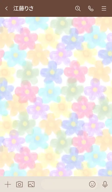 [LINE着せ替え] 水彩お花畑スマイル26の画像3