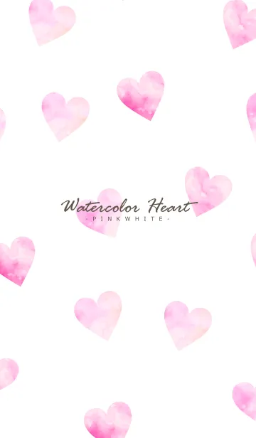 [LINE着せ替え] Watercolor Heart -PINKWHITE- 4の画像1