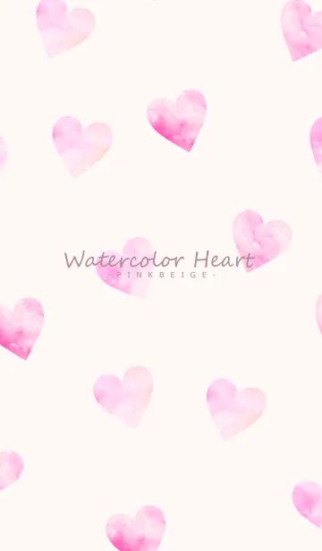 [LINE着せ替え] Watercolor Heart -PINKBEIGE- 4の画像1