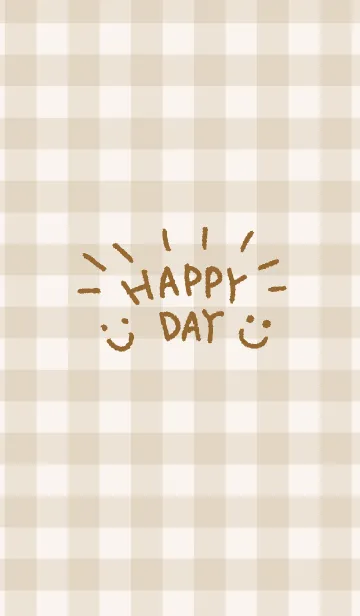 [LINE着せ替え] 茶ギンガムチェック-スマイル12-の画像1