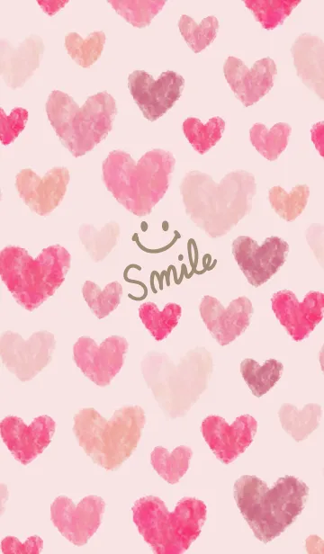 [LINE着せ替え] 水彩ピンクハート たくさん30の画像1