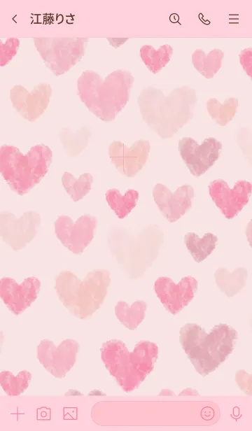 [LINE着せ替え] 水彩ピンクハート たくさん30の画像3