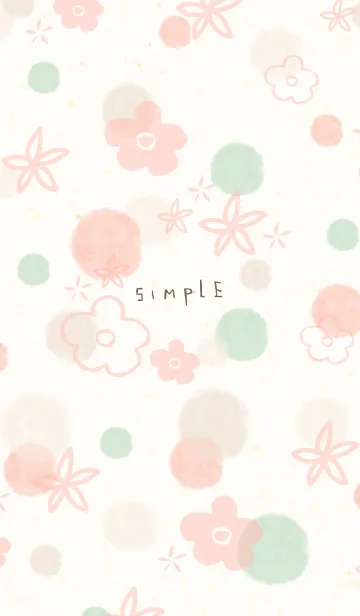 [LINE着せ替え] シンプル 水彩 丸 お花10の画像1