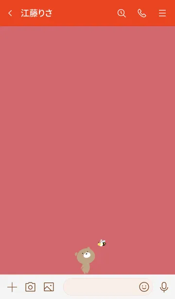 [LINE着せ替え] 赤 : くまのぽんこつ着せ替えの画像3