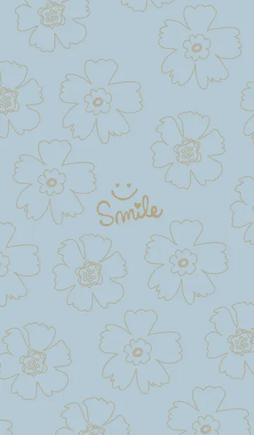 [LINE着せ替え] 線の花 ブルーの画像1