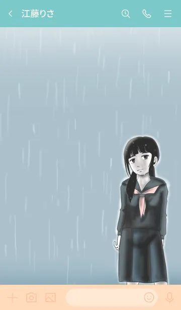 [LINE着せ替え] 雨 セーラー服の14歳の画像3