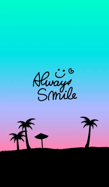 [LINE着せ替え] アロハ！青色-スマイル3-の画像1