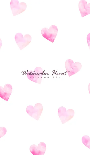 [LINE着せ替え] Watercolor Heart -PINKWHITE- 6の画像1