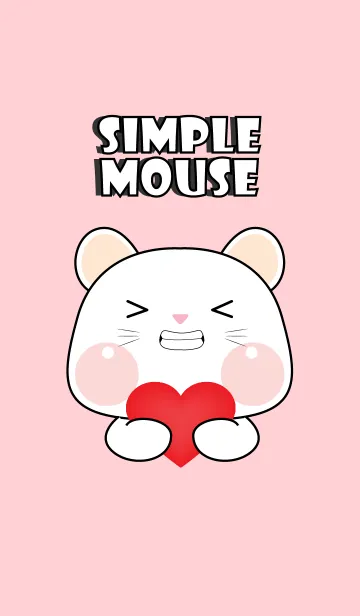 [LINE着せ替え] Simple Cutie White Mouse Theme (JP)の画像1