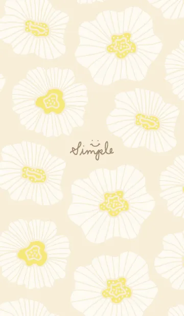 [LINE着せ替え] 白い花舞う イエローの画像1