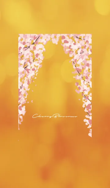 [LINE着せ替え] オレンジ : 桜のシンプルな着せ替えの画像1