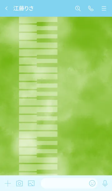 [LINE着せ替え] ピアノの鍵盤 水彩（グリーン&ブルー）の画像3