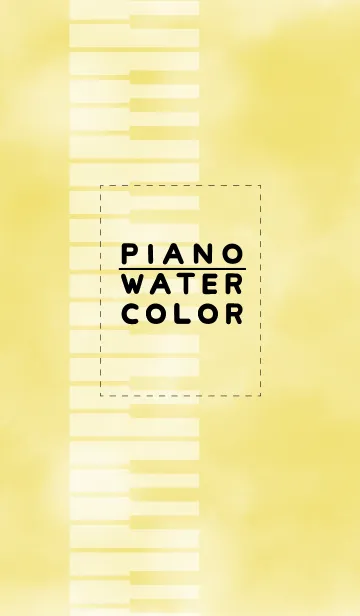 [LINE着せ替え] ピアノの鍵盤 水彩（イエロー）の画像1