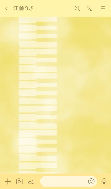 [LINE着せ替え] ピアノの鍵盤 水彩（イエロー）の画像3