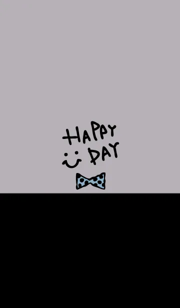 [LINE着せ替え] 水玉リボン ブラック×水色2の画像1