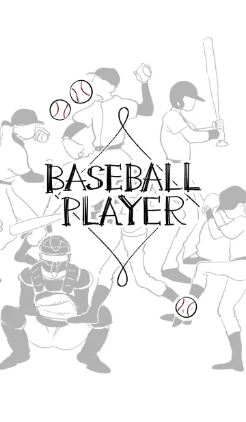 [LINE着せ替え] -BASEBALL PLAYER- monotoneの画像1