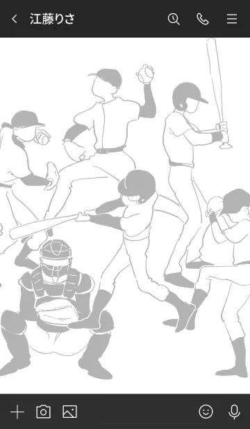 [LINE着せ替え] -BASEBALL PLAYER- monotoneの画像3