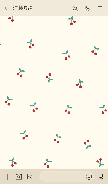 [LINE着せ替え] さくらんぼ(韓国語) -red beige-の画像3