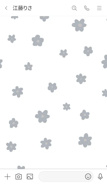 [LINE着せ替え] flower pattern / blue grayの画像3