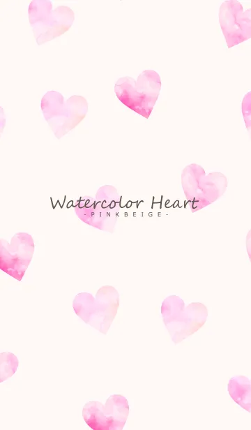 [LINE着せ替え] Watercolor Heart -PINKBEIGE- 7の画像1