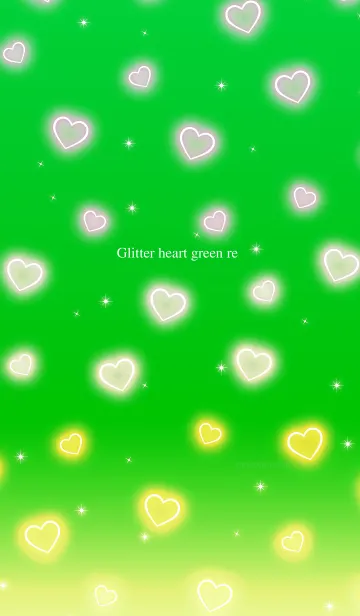 [LINE着せ替え] Glitter heart green reの画像1
