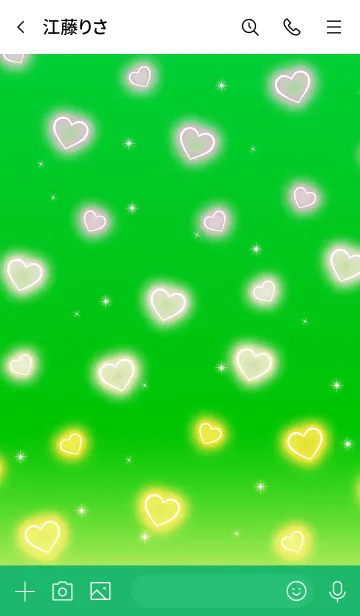 [LINE着せ替え] Glitter heart green reの画像3