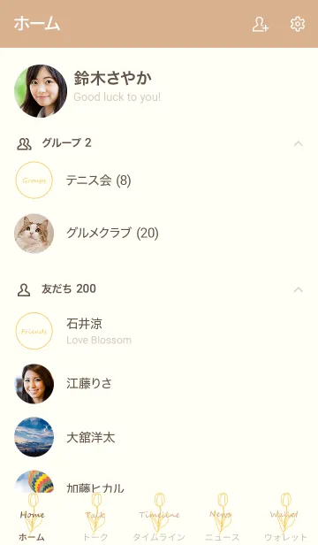 [LINE着せ替え] art tulip (yellow beige)の画像2