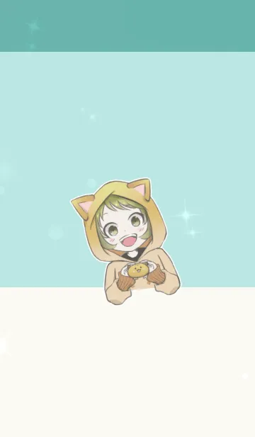 [LINE着せ替え] 猫耳パーカーっ子ハピネス[ぷにまる]の画像1