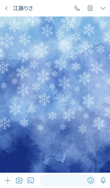 [LINE着せ替え] 雪の結晶グラデーション青-スマイル25-の画像3