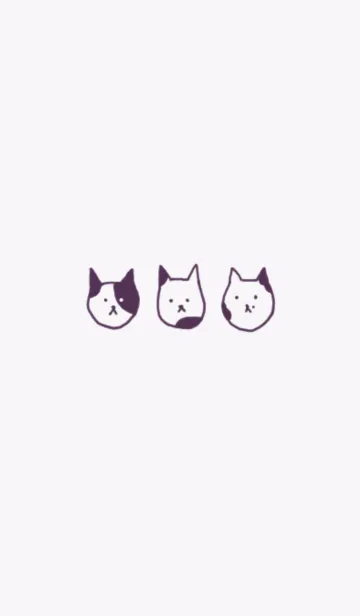 ゆるーい ねこ ハチワレ / むらさきの着せ替えメイン画像